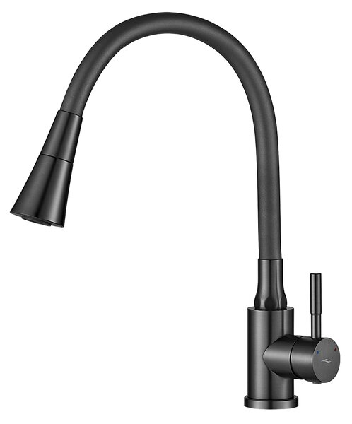 Kuchinox Dřezová baterie Selva s flexibilním raménkem a 2-funkční sprškou - BSK_962E, grafit
