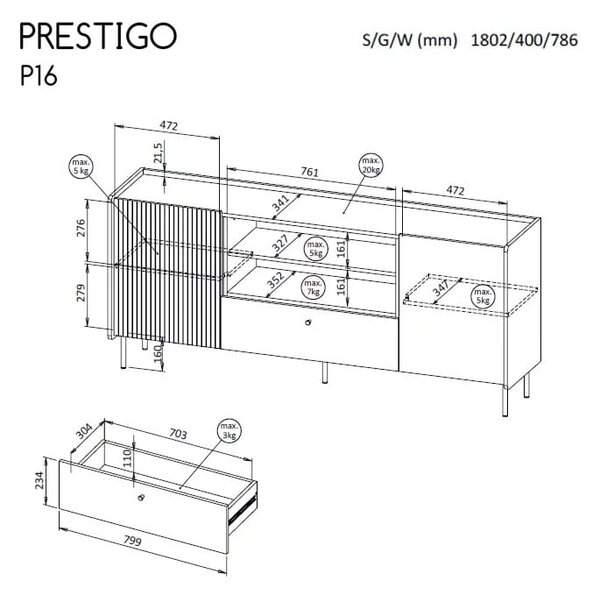 Komoda Prestigo P16