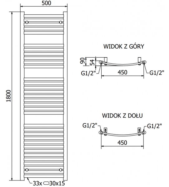 Mexen Helios, elektrické topné těleso 1800 x 500 mm, 900 W, bílá, W103-1800-500-2900-20