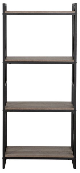 Knihovna se 4 policemi FORRES 143 cm Hnědá/Černá