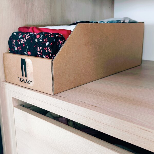 KARTON PAK Úložné boxy na oblečení, organizéry do skříně EKO KARTON 20x47cm