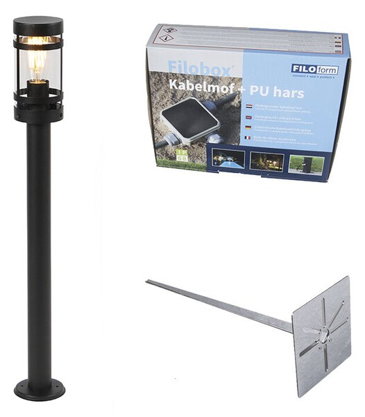 Moderní venkovní lampa černá 80 cm IP44 - Gleam