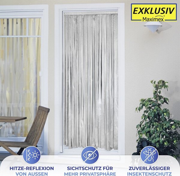 Termo závěs do dveří v černo-stříbrné barvě 90x200 cm – Maximex