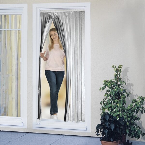 Termo závěs do dveří v černo-stříbrné barvě 90x200 cm – Maximex