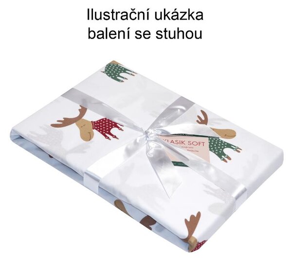 Povlečení KLASIK SOFT elgar bíločervenozelená 140 x 200/70 x 90 cm