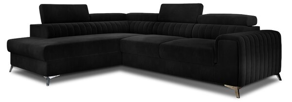 Eltap Rohová sedací souprava Laurence Materiál a barva potahu: Mat Velvet 99 - černá, Orientace: levá