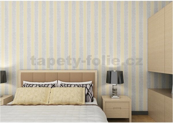 Samolepící tapety 45 cm x 10 m IMPOL TRADE 9031, pruhy zlato-šedé, samolepící tapety