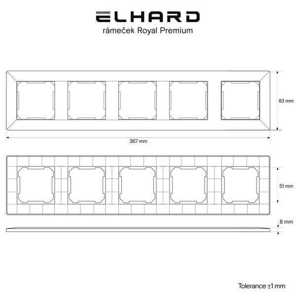 Elhard Pětirámeček Royal Premium, stříbrný YP3105S