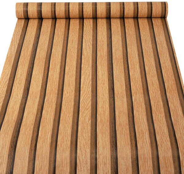Samolepící tapety 45 cm x 10 m IMPOL TRADE 9341, dřevěné lamely hnědé, samolepící tapety