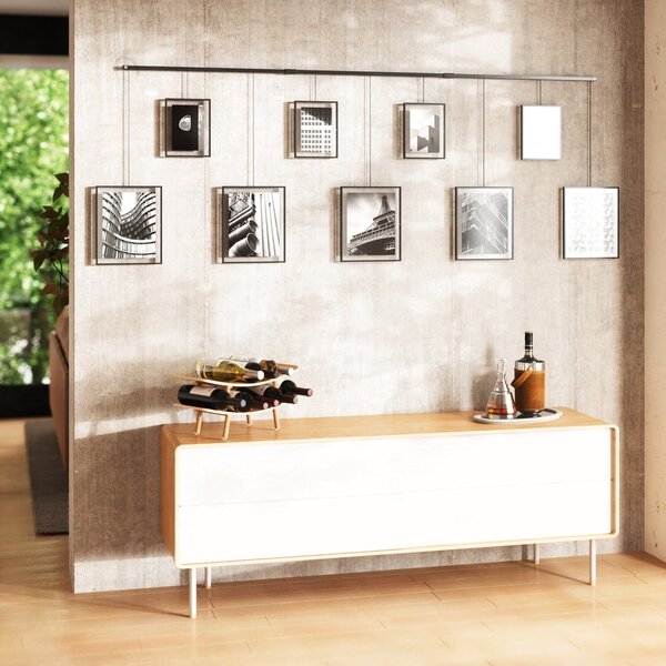 Černé kovové rámečky na zeď v sadě 9 ks 223x77,5 cm Exhibit – Umbra