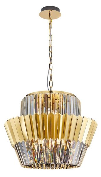 Lustr na řetězu DONNA 12xE14/40W/230V pr. 55 cm zlatá
