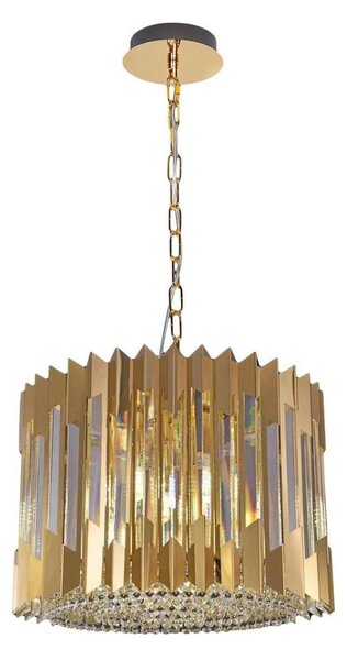 Lustr na řetězu RITZ 7xE14/40W/230V pr. 42 cm zlatá