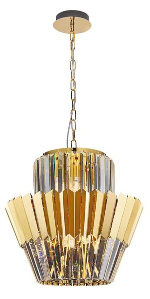Lustr na řetězu DONNA 9xE14/40W/230V pr. 45 cm zlatá