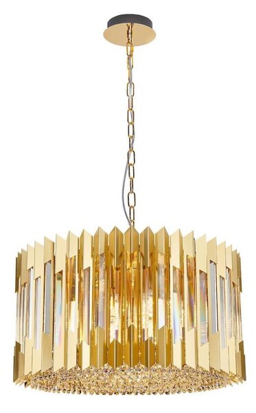 Lustr na řetězu RITZ 12xE14/40W/230V pr. 54 cm zlatá