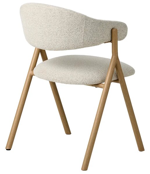 -25 % Dny Marianne - Unique Furniture Krémová bouclé jídelní židle Frances s dubovým dekorem