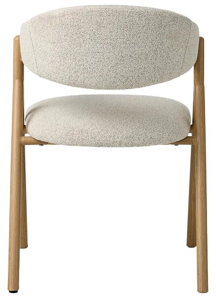 -25 % Dny Marianne - Unique Furniture Krémová bouclé jídelní židle Frances s dubovým dekorem