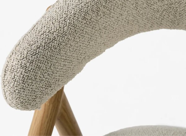 -25 % Dny Marianne - Unique Furniture Krémová bouclé jídelní židle Frances s dubovým dekorem