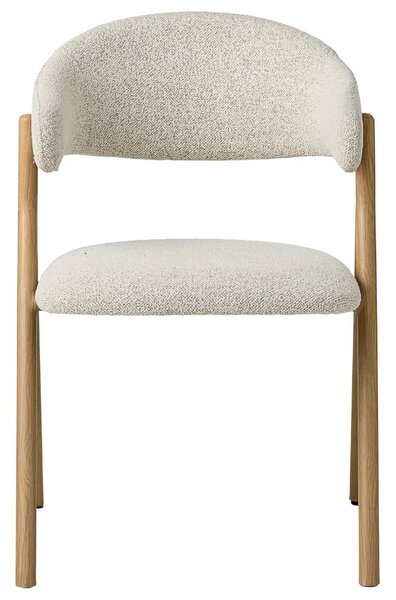 -25 % Dny Marianne - Unique Furniture Krémová bouclé jídelní židle Frances s dubovým dekorem