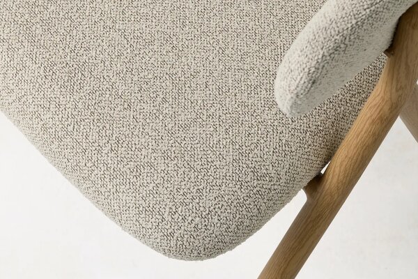 -25 % Dny Marianne - Unique Furniture Krémová bouclé jídelní židle Frances s dubovým dekorem
