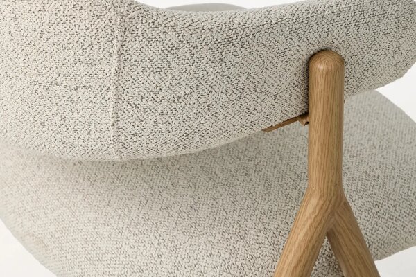 -25 % Dny Marianne - Unique Furniture Krémová bouclé jídelní židle Frances s dubovým dekorem