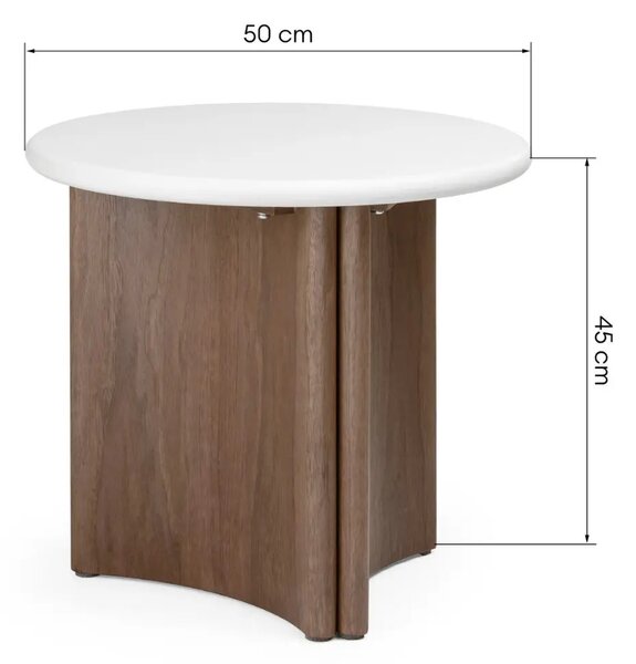 -25 % Dny Marianne - NovaNook Ořechový odkládací stolek Arlom ⌀50 cm