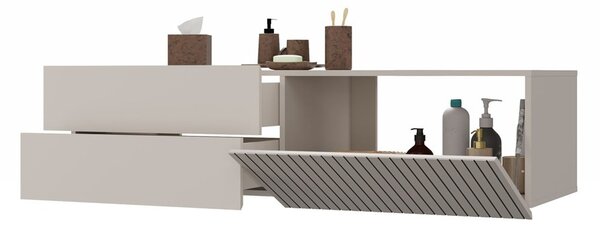 TP Living Závěsná skříňka pod umyvadlo s deskou Tigo 1D2S 140 cm kašmír