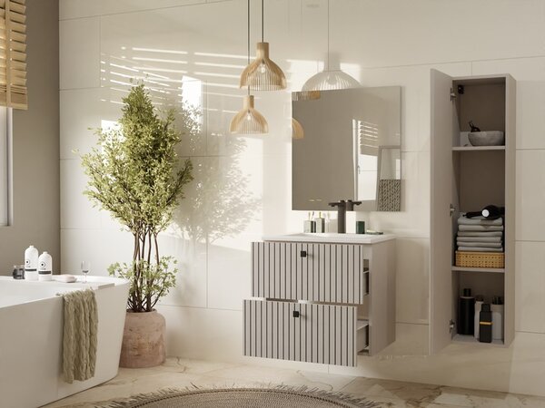 TP Living Závěsná skříňka s umyvadlem Tigo 2S 60 cm kašmír