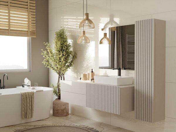 TP Living Závěsná skříňka pod umyvadlo s deskou Tigo 1D2S 140 cm kašmír
