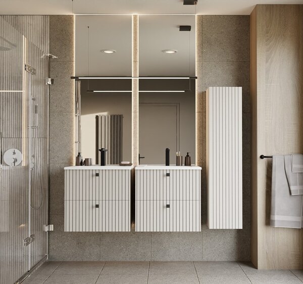 TP Living Závěsná skříňka s umyvadlem Tigo 2S 60 cm kašmír