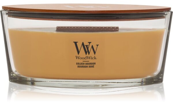 Woodwick Opulent Wood Golden Bourbon vonná svíčka s dřevěným knotem (hearthwick) 453.6 g