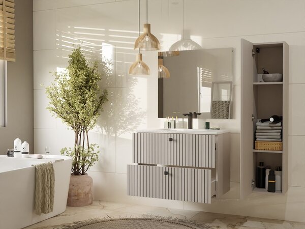 TP Living Závěsná skříňka s umyvadlem Tigo 2S 80 cm kašmír