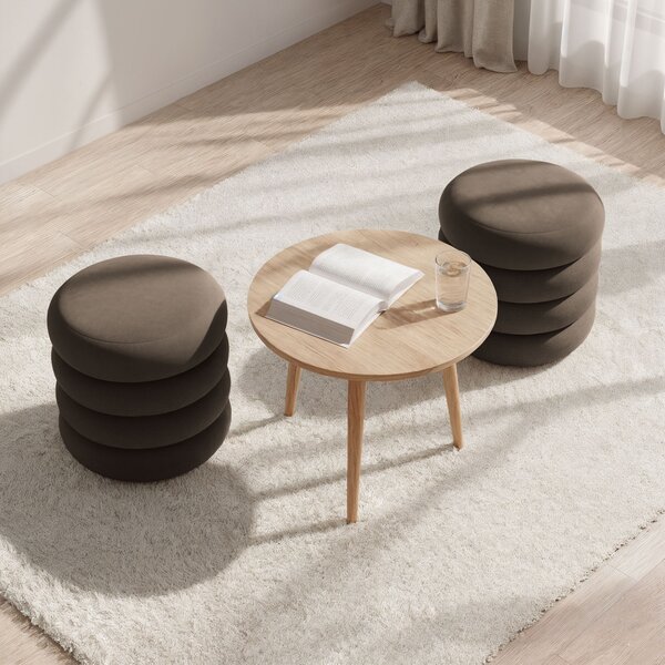 Ak furniture Taburet Snuggo II hnědý