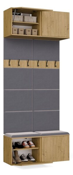 TP Living Předsíňová stěna HAGA 2W 100 cm dub Artisan