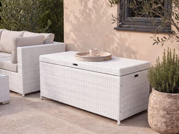 Úložný box MODENA 158 cm 63 cm Umělý ratan Bílá