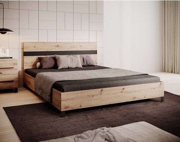 ADRK Manželská postel 160x200 MALEN A, dub artisan