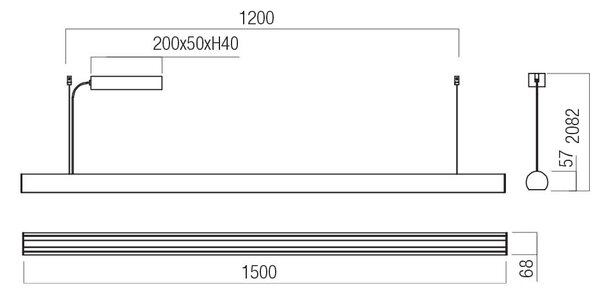 Redo Stropní lineární svítidlo CITYLINE, 35W, š. 150 cm, CCT 2700-3000K Barva: Bílá