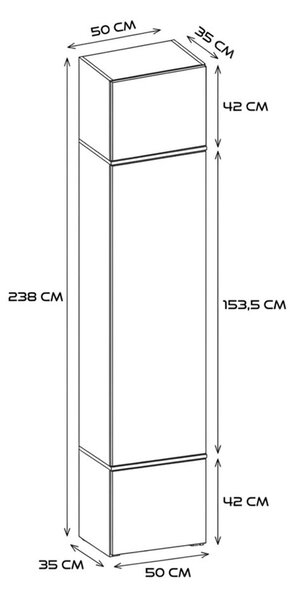 TP Living Předsíňová skříň Haga 1SZ 50 cm bílá