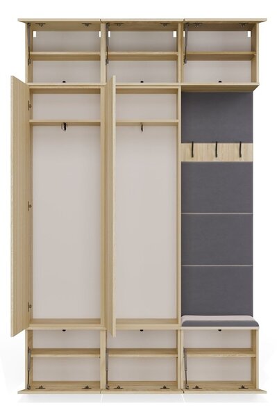 TP Living Předsíňová stěna Haga 2Sz1W 150 cm dub Sonoma