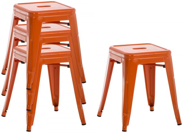 Stohovatelná kovová židle Arm - Oranžová