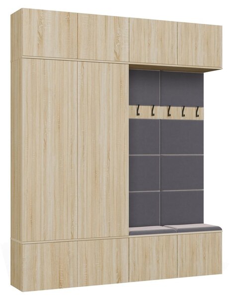 TP Living Předsíňová stěna Haga 2Sz2W 200 cm dub Sonoma