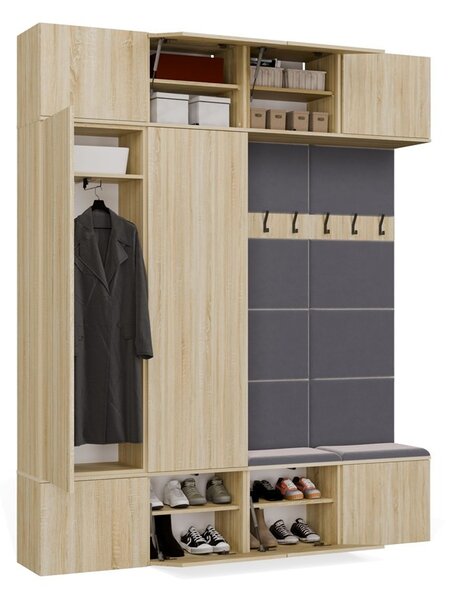 TP Living Předsíňová stěna Haga 2Sz2W 200 cm dub Sonoma