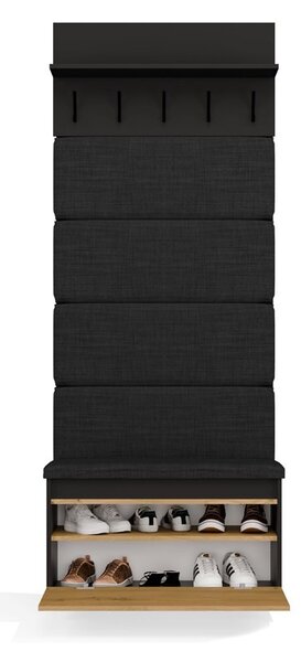 TP Living Předsíňová stěna Lior 80 cm černá/dub Artisan