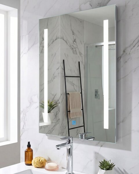 LED koupelnové zrcadlo MARTINET 60 cm 80 cm Stříbrná