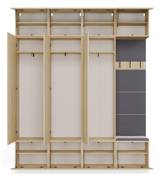 TP Living Předsíňová stěna Haga 3Sz1W 200 cm dub Sonoma
