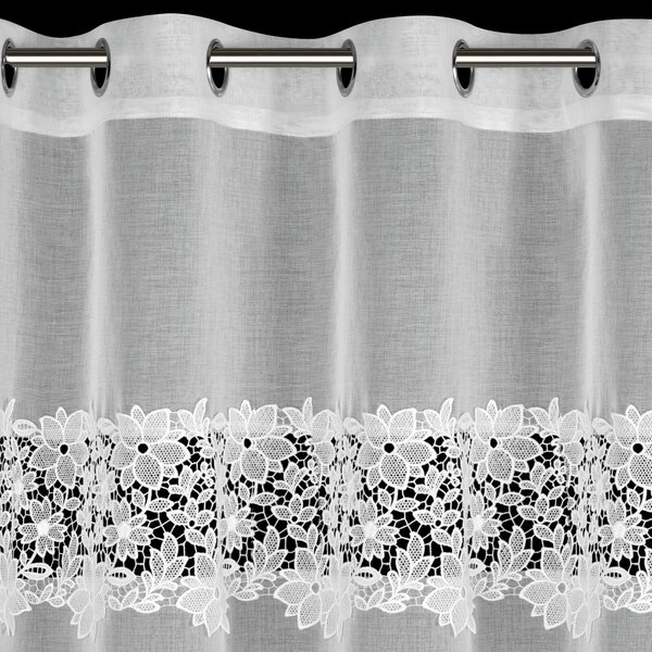 ZÁCLONA NA KROUŽCÍCH ARTEMIDA 140X250 CM BÍLÁ