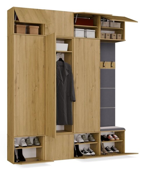 TP Living Předsíňová stěna Haga 3Sz1W 200 cm dub Artisan