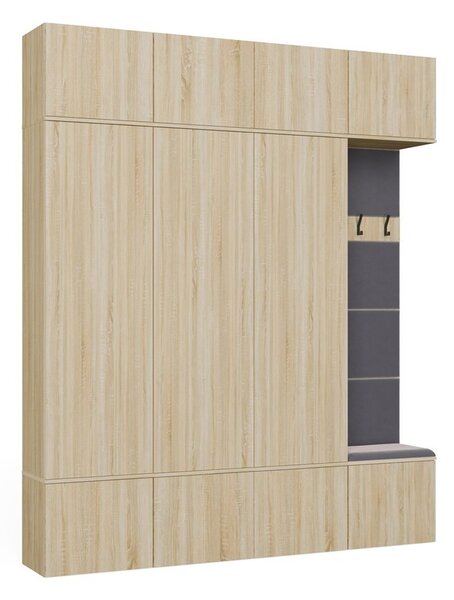 TP Living Předsíňová stěna Haga 3Sz1W 200 cm dub Sonoma