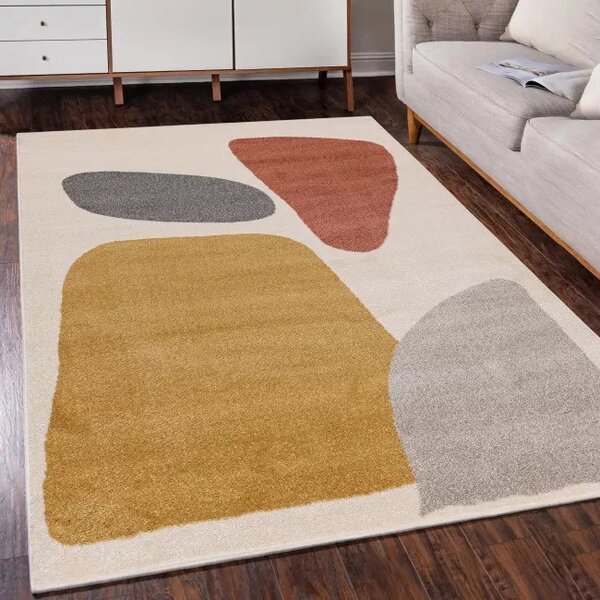 Makro Abra Moderní kusový koberec LUCY NP21A krémový žlutý hnědý Rozměr: 120x170 cm