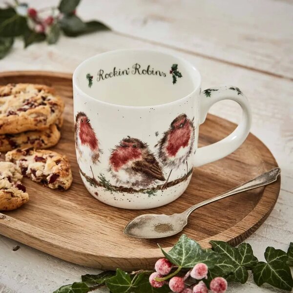 Porcelánový hrnek Červenky na větvi 310 ml