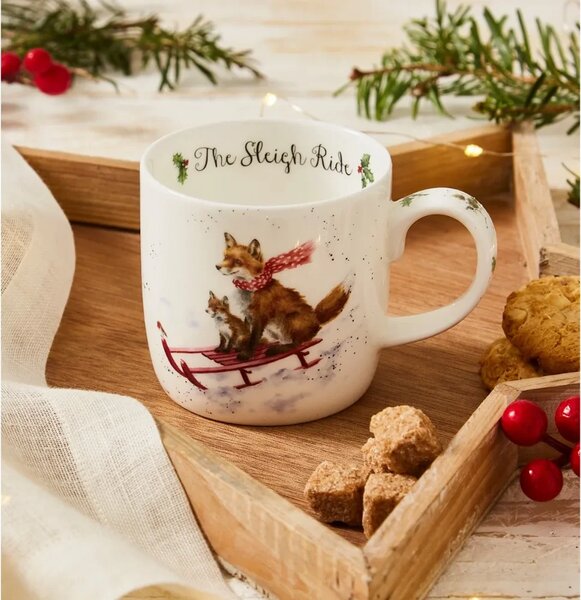 Porcelánový hrnek Lišky na saních 310 ml